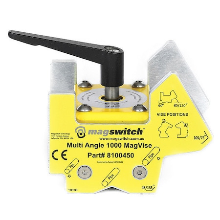 Magswitch Fixturing Vise, 1500 lb. Max. Pull, Steel 8100450
