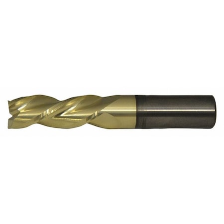 Cleveland 3-Flute Carbide Square Single End High-Perf End Mill for Alum CTD CEM-AM3-ZN ZrN 1/2x1/2x1-1/4x3 C72359