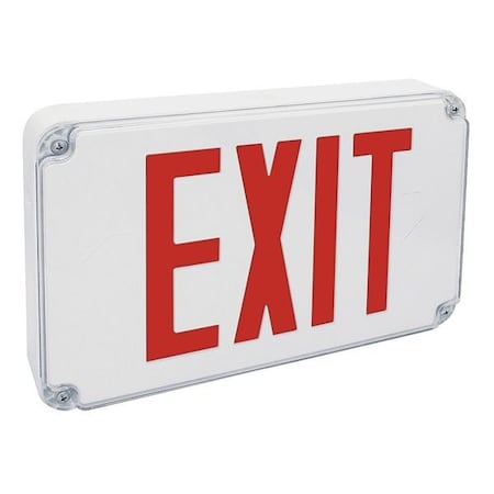 Fulham Exit Sign, White, 2 Face(s), LED, Wall/Ceiling Mount, Nickel Cadmium FHEX26R