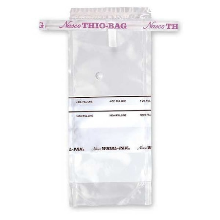 Whirl-Pak Sampling Bag, Polyethylene, 3.4 oz., PK100 B01402
