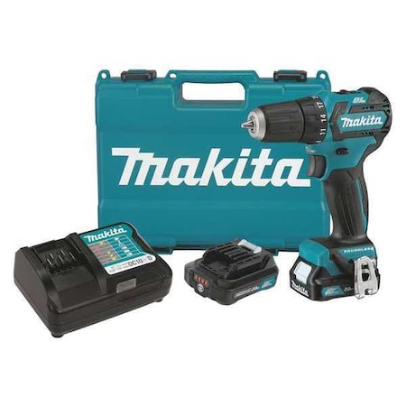 Makita 12V MAX CXT Drill Kit, 3/8 in, 12 V DC, Battery Included FD07R1
