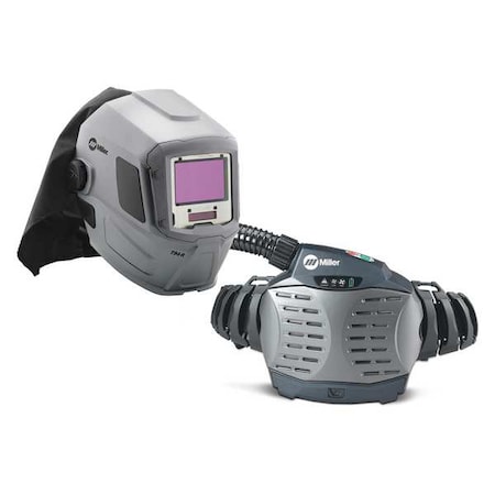 Miller Electric PAPR System, T94-R, Helmet, Belt-Mount, Padded Belt, Shoulder Straps, Universal 264573
