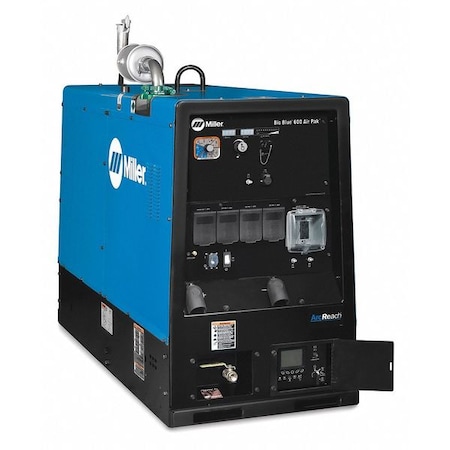 Miller Electric Engine-Driven Welder, Big Blue 600 Air Pak Series, Electric Start, 65.7 hp, Diesel, 27,000 W Peak 907750001