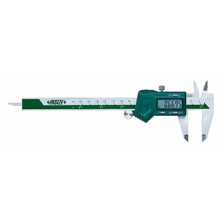 Insize Digital Caliper, SS, 0-6"/0-150mm Range 1130-150