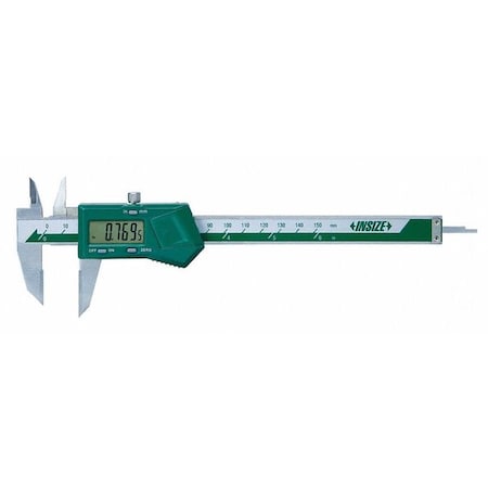 Insize Digital Caliper, SS, 0-6"/0-150mm Range 1166-150A