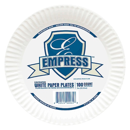 Zoro Select Paper, Plate, Round, 9", White, PK1200 E30300