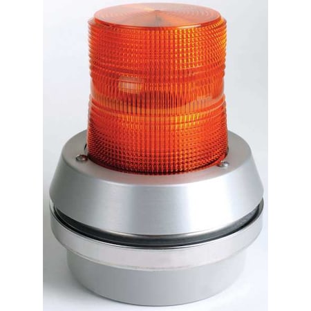 Edwards Signaling Horn Strobe, Horn, Pulse, 120VAC, 85 dB, Cast Aluminum, Amber Lens, Gray Housing, Surface Mount 51XBRFA120A