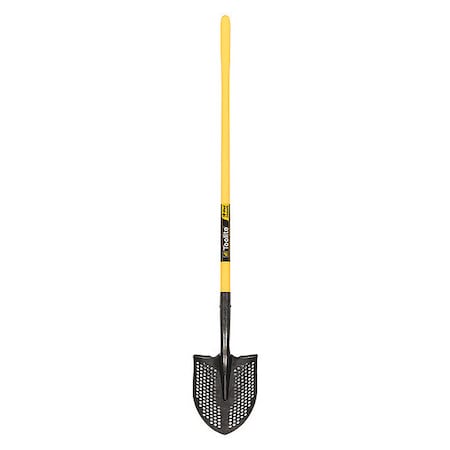 Seymour Midwest Round Point Mud/Sifting Shovel, 14 ga #2 Blade, Steel Blade, Forward Turn Step, 48 in L Yellow 49540GRA