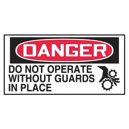 Accuform Danger Label, 1-1/2in H, 3in W, PK10 LEQM003VSP