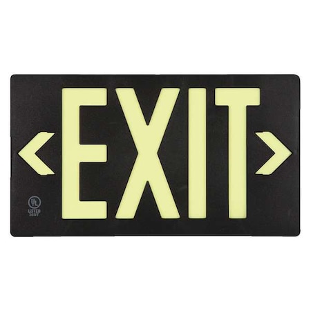 Accuform Exit Sign, Plastic, 15-3/8" W, 8-3/4" H, Exit, Black PLW412BK