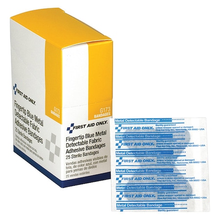 First Aid Only Fingertip Bandage, Woven, 1-3/4 in. W, PK25 G173