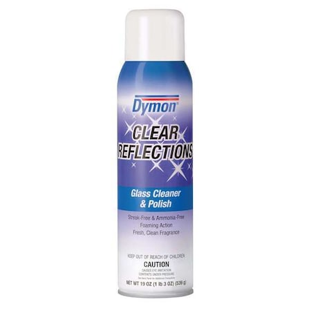 Dymon Foam Glass Cleaner, 19 oz, White, Floral, Aerosol Can, 12 PK 38520