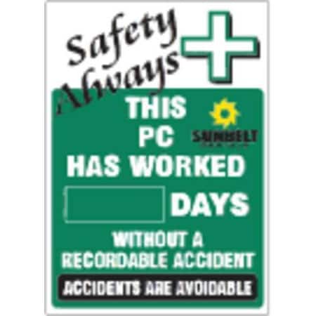 Accuform Electronic Scoreboard, This PC has Worked, 28 in H x, 20 in W, Aluminum SCAQ299385JM