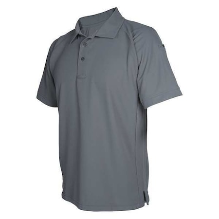 Vertx Tactical Polo Shirt, Polyester, Button Front, 2 Pocket(s), Gray, S VTX4000GYP