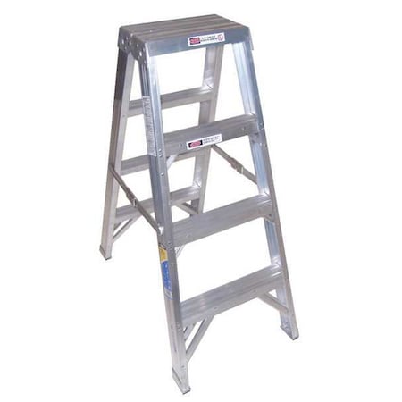 Werner 4 ft Aluminum Stepladder, 375 lb Capacity T404