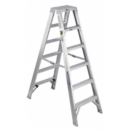 Werner 6 ft Aluminum Stepladder, 375 lb Capacity T406
