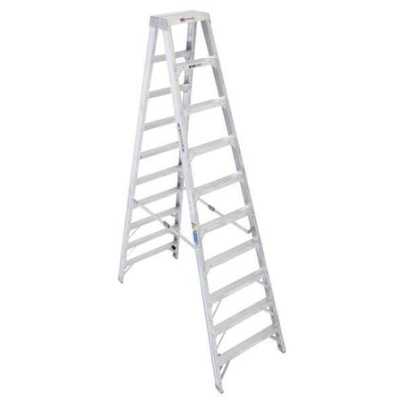 Werner 10 ft Aluminum Stepladder, 375 lb Capacity T410