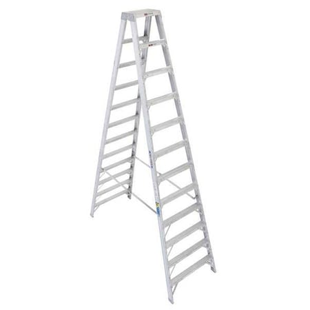 Werner 12 ft Aluminum Stepladder, 375 lb Capacity T412