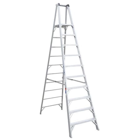 Werner 10 ft Aluminum Platform Stepladder, 300 lb Capacity P410