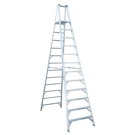 Werner 12 ft Aluminum Platform Stepladder, 300 lb Capacity P412