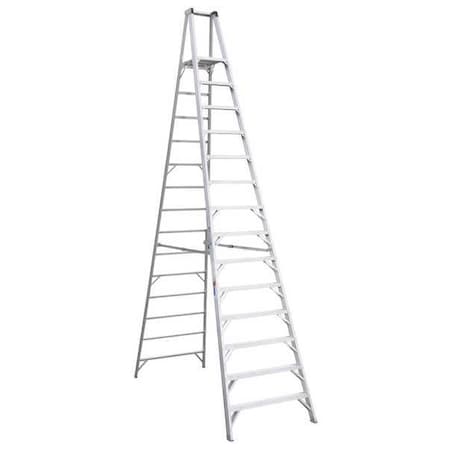 Werner 14 ft Aluminum Platform Stepladder, 300 lb Capacity P414
