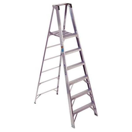 Werner 8 ft Aluminum Platform Stepladder, 300 lb Capacity P376