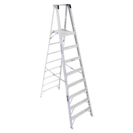 Werner 10 ft Aluminum Platform Stepladder, 300 lb Capacity P378