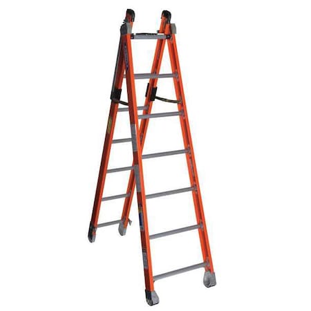 Werner Multipurpose Ladder, Extension Ladder, Stepladder Configuration, 12 ft, Fiberglass 7807