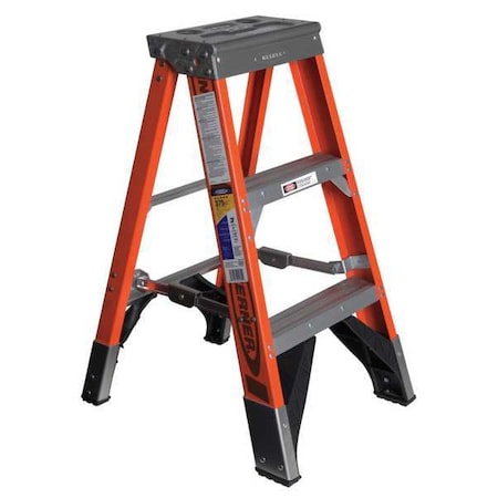 Werner 3 ft Fiberglass Stepladder, 375 lb Capacity 7403