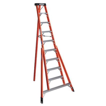Werner 10 ft Fiberglass Tripod Stepladder, 300 lb Capacity FTP6210