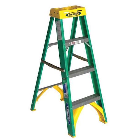 Werner 4 ft Fiberglass Stepladder, 225 lb Capacity 5904