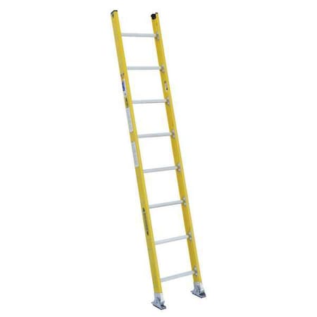 Werner 8 ft. Overall H, Straight Ladder, Fiberglass, 8 Steps, 375 lb Load Capacity 7108-1