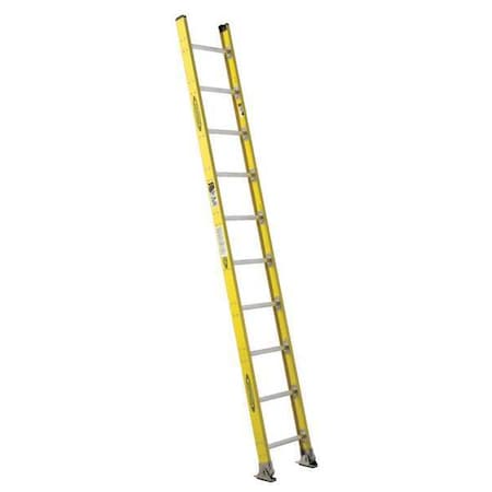 Werner 10 ft. Overall H, Straight Ladder, Fiberglass, 10 Steps, 375 lb Load Capacity 7110-1