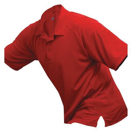 Vertx Tactical Polo Shirt, Polyester, Button Front, 2 Pocket(s), Red, L VTX4000RDP