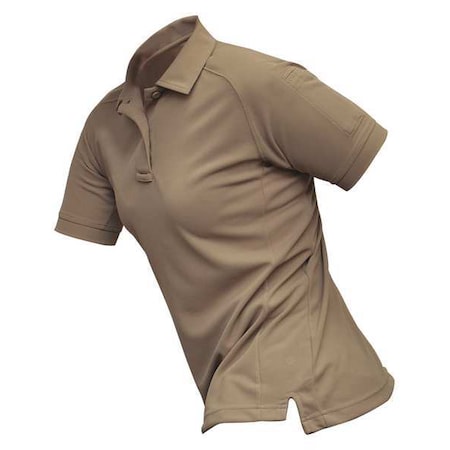 Vertx Tactical Polo Shirt, 100% Polyester, Button Front, 2 Pocket(s), Tan, S VTX4010TNP