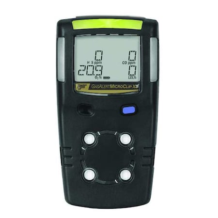 Honeywell BW MicroClip Multi-Gas Detector, Audible, Vibrating, Visual, LCD, 18 hr Battery Life MCX3-XWHM-B-NA