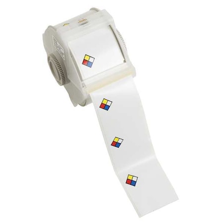 Brady Thermal Transfer Label, Red/Blue/Yellow/White, Labels/Roll: 365 115772