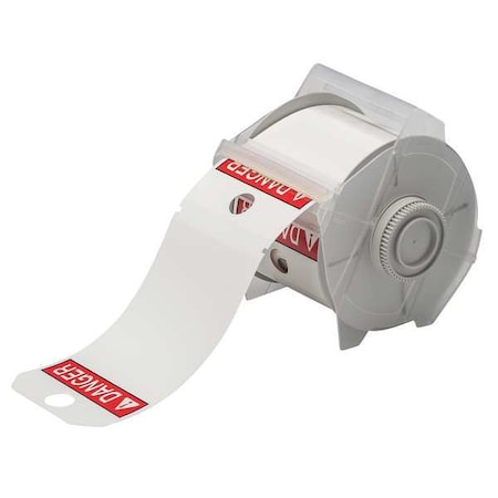 Brady Thermal Transfer Label, Red/White, Labels/Roll: 100 121543