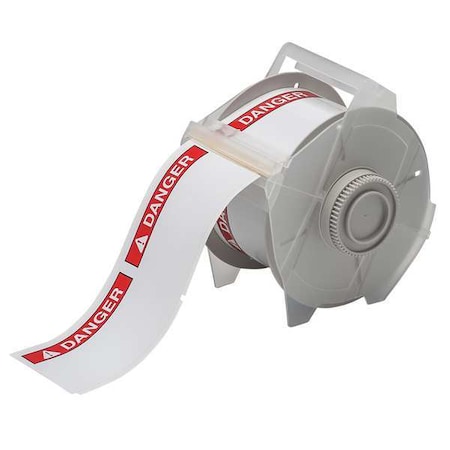 Brady Thermal Transfer Label, White/Red, Labels/Roll: 270 121549