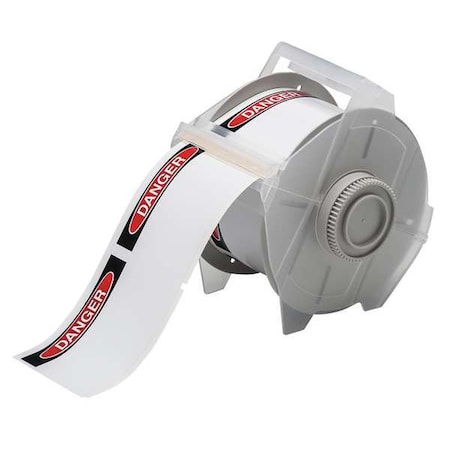 Brady Thermal Transfer Label, Red/White/Black, Labels/Roll: 270 121550