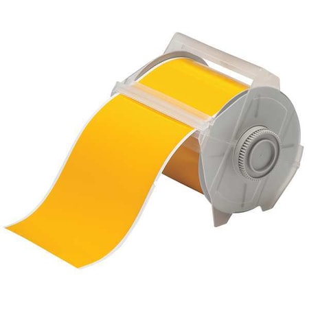 Brady Pre-Cut Label Stock Roll, Yellow, Gloss 121556
