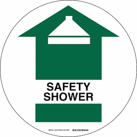 Brady Safety Shower, 17 in x 17 in, Circle, Vinyl, 29296 29296