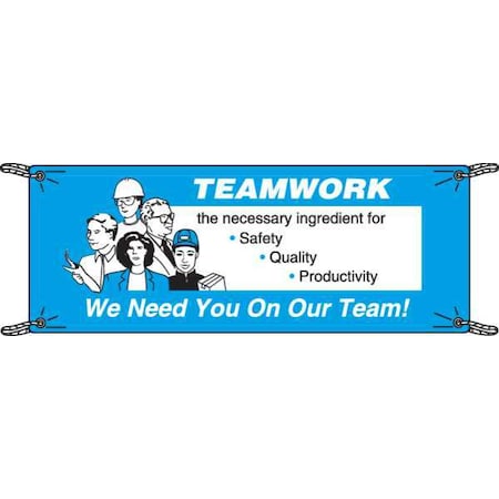 Brady Safety Banner, 48 in H x, 120 in W, Polyethylene 106303