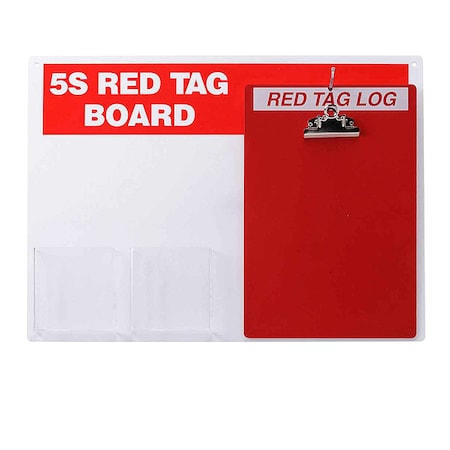 Brady Red Tag Station With Clipboard, Unfilled 122049