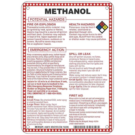 Brady Chemical Sign, 10 in Height, 7 in Width, Rectangle 48879