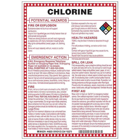 Brady Chemical Sign, 10 in Height, 7 in Width, Rectangle 48859