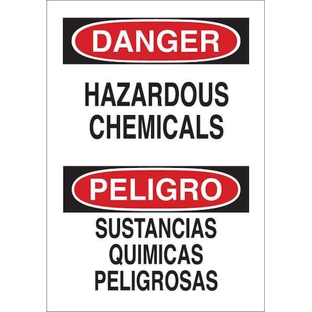 Brady Danger Sign, 20 in H, 14 in W, Fiberglass, Rectangle, English, Spanish, 39954 39954