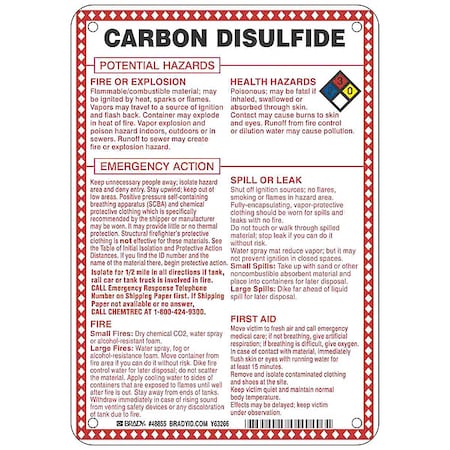 Brady Chemical Sign, 10 in Height, 7 in Width, Rectangle 48855