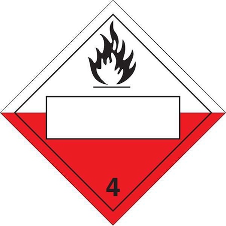Brady DOT Container Placard, 4, B-120 Premium Fiberglass, 10-3/4" W x 10-3/4" H 60413