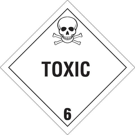 Brady DOT Container Placard, Toxic 6, B-120 Premium Fiberglass, 10-3/4" W x 10-3/4" H 60425